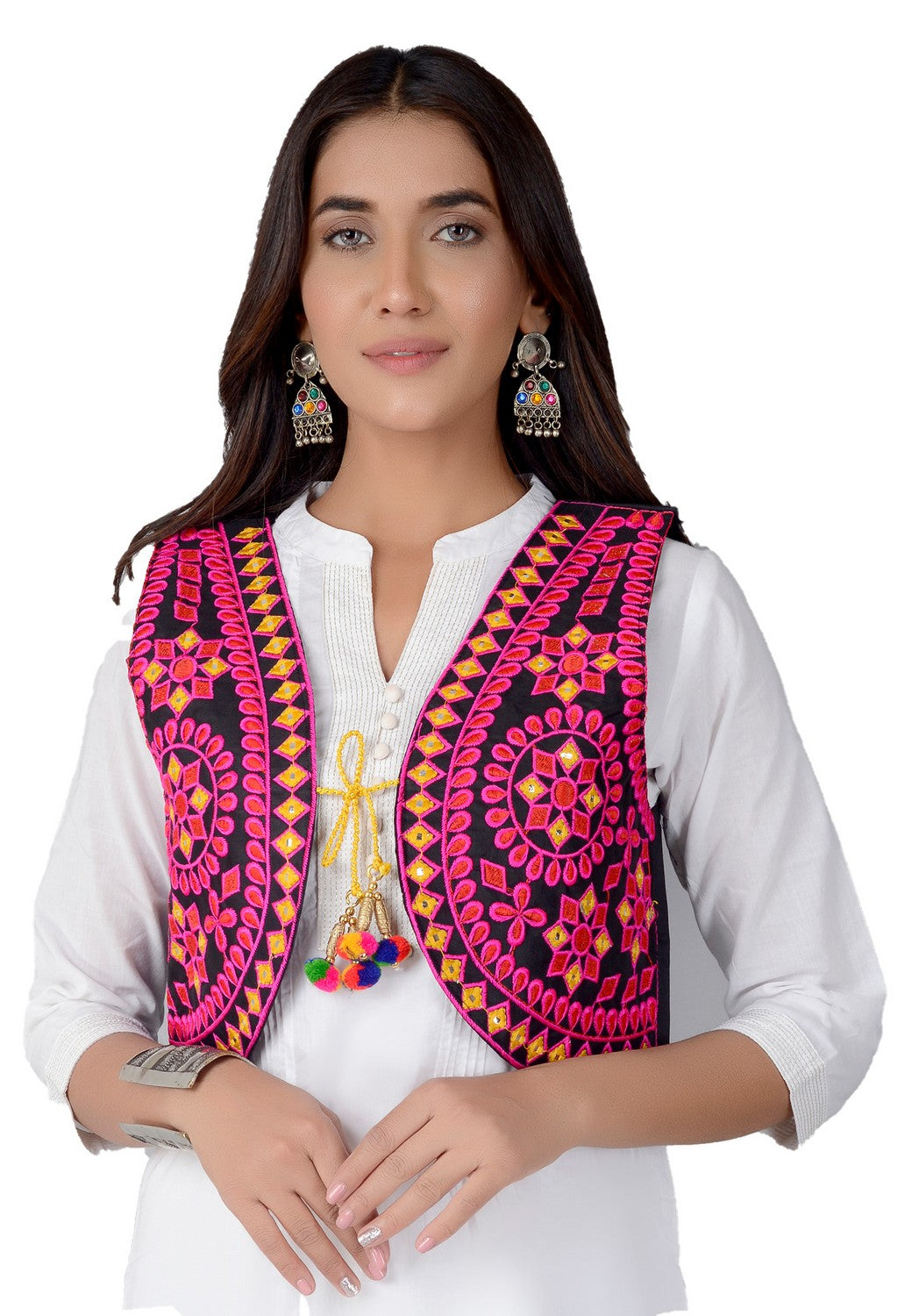 Cotton Kutchi Embroidered Short Jacket/Koti/Shrug (REG-104)