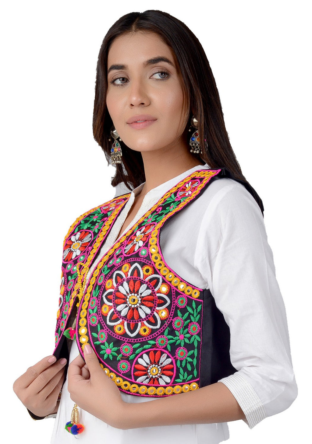 Cotton Kutchi Embroidered Short Jacket/Koti/Shrug (REG-105)
