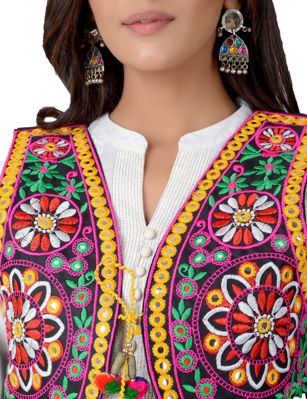 Cotton Kutchi Embroidered Short Jacket/Koti/Shrug (REG-105)