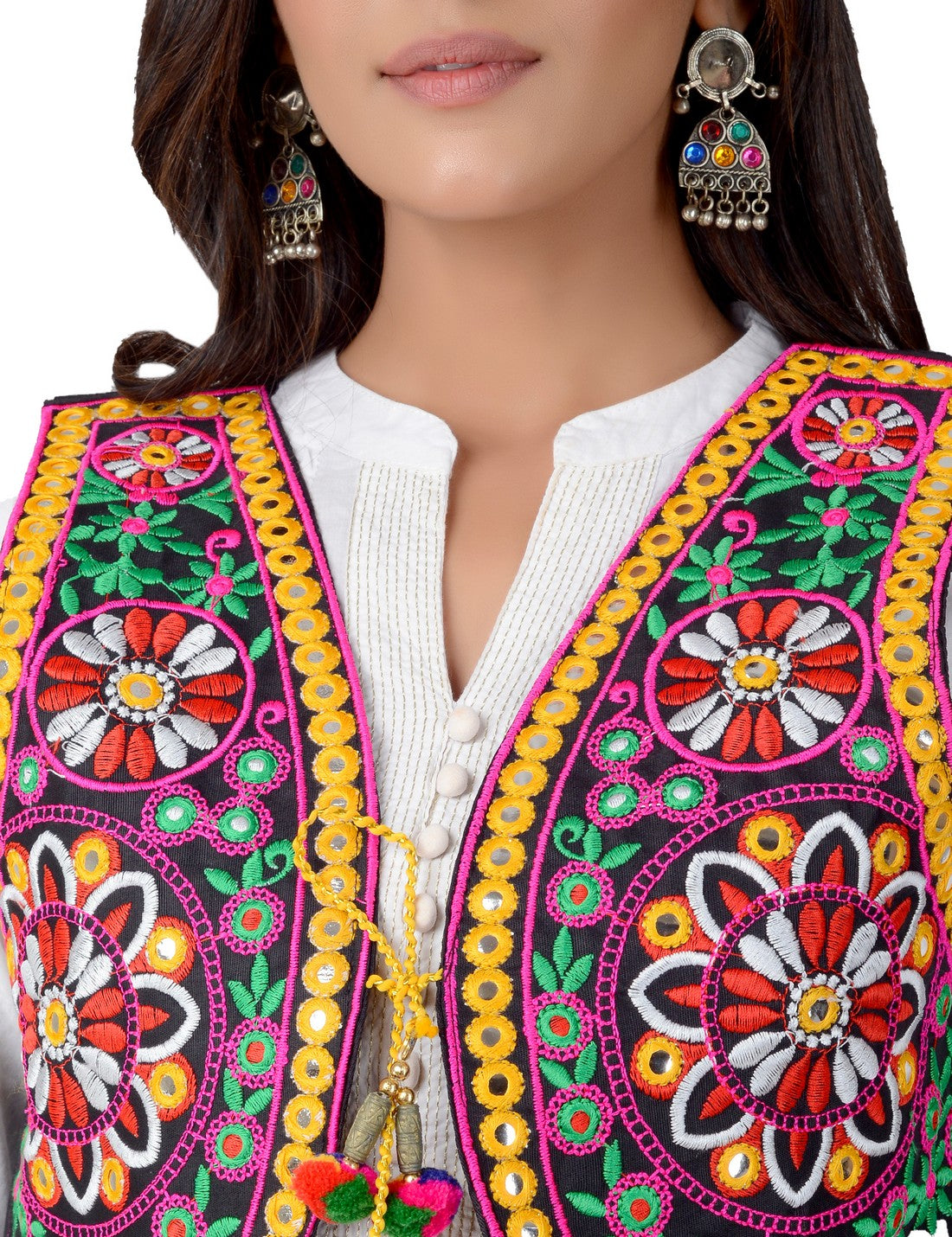 Cotton Kutchi Embroidered Short Jacket/Koti/Shrug (REG-105)