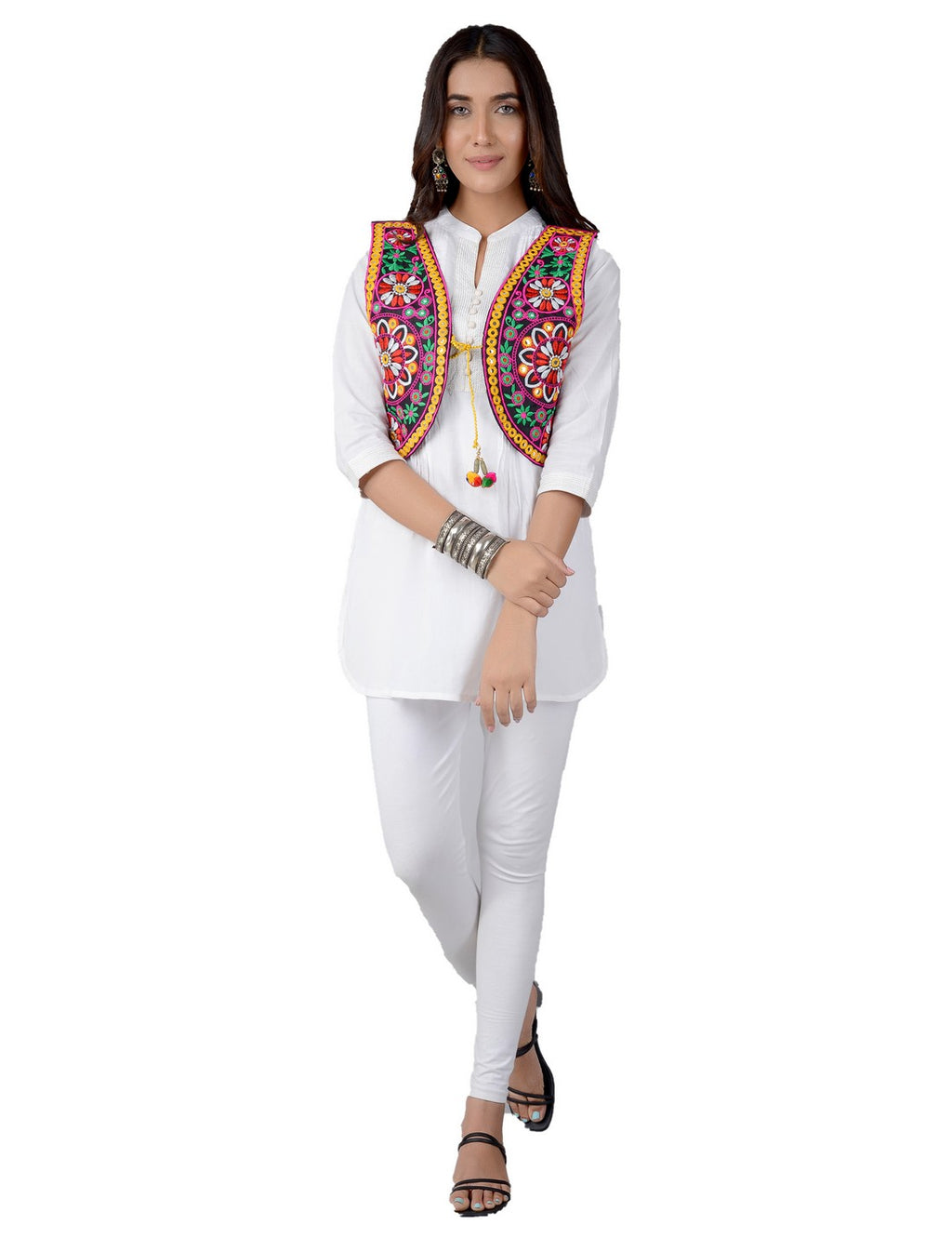 Cotton Kutchi Embroidered Short Jacket/Koti/Shrug (REG-105)