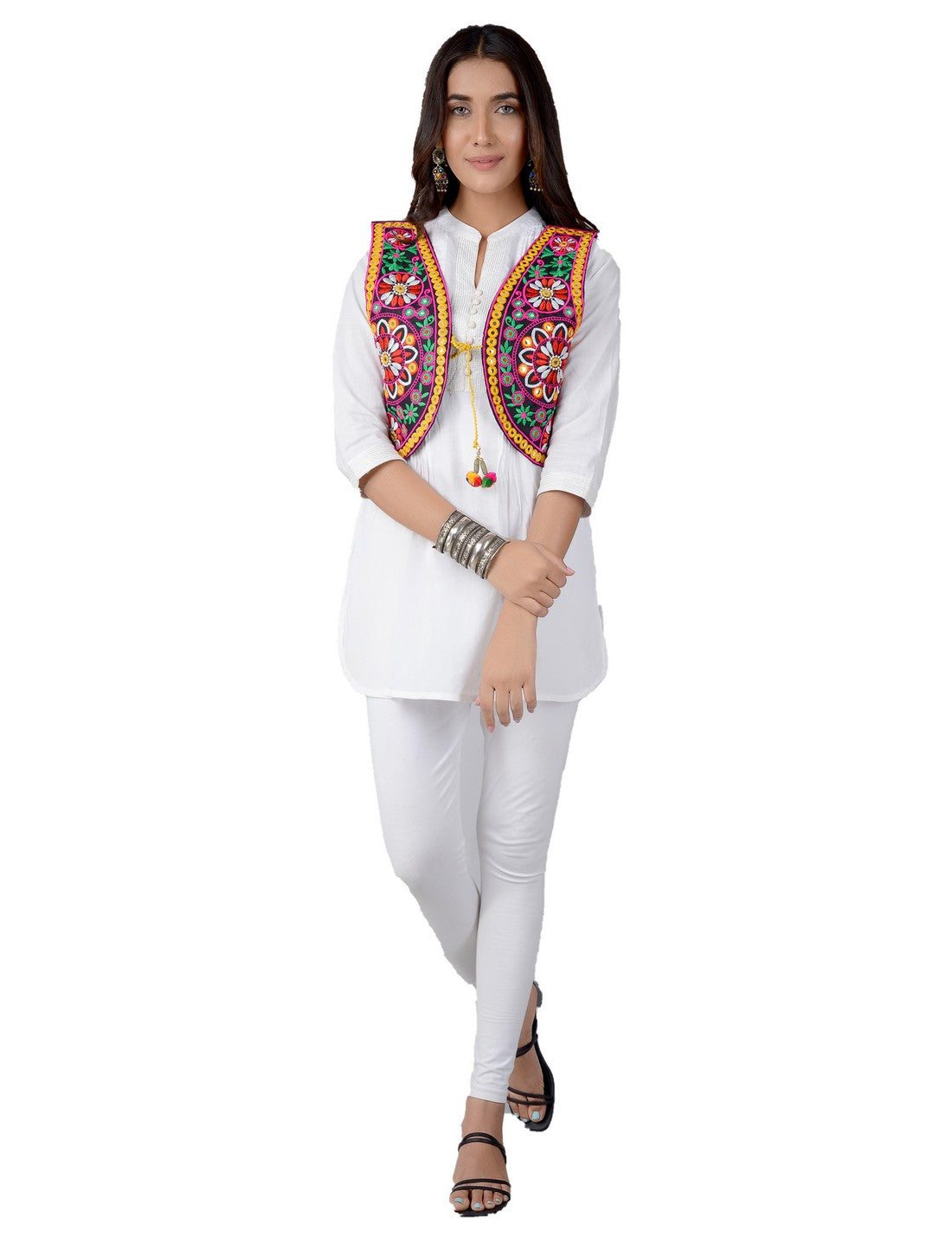 Cotton Kutchi Embroidered Short Jacket/Koti/Shrug (REG-105)