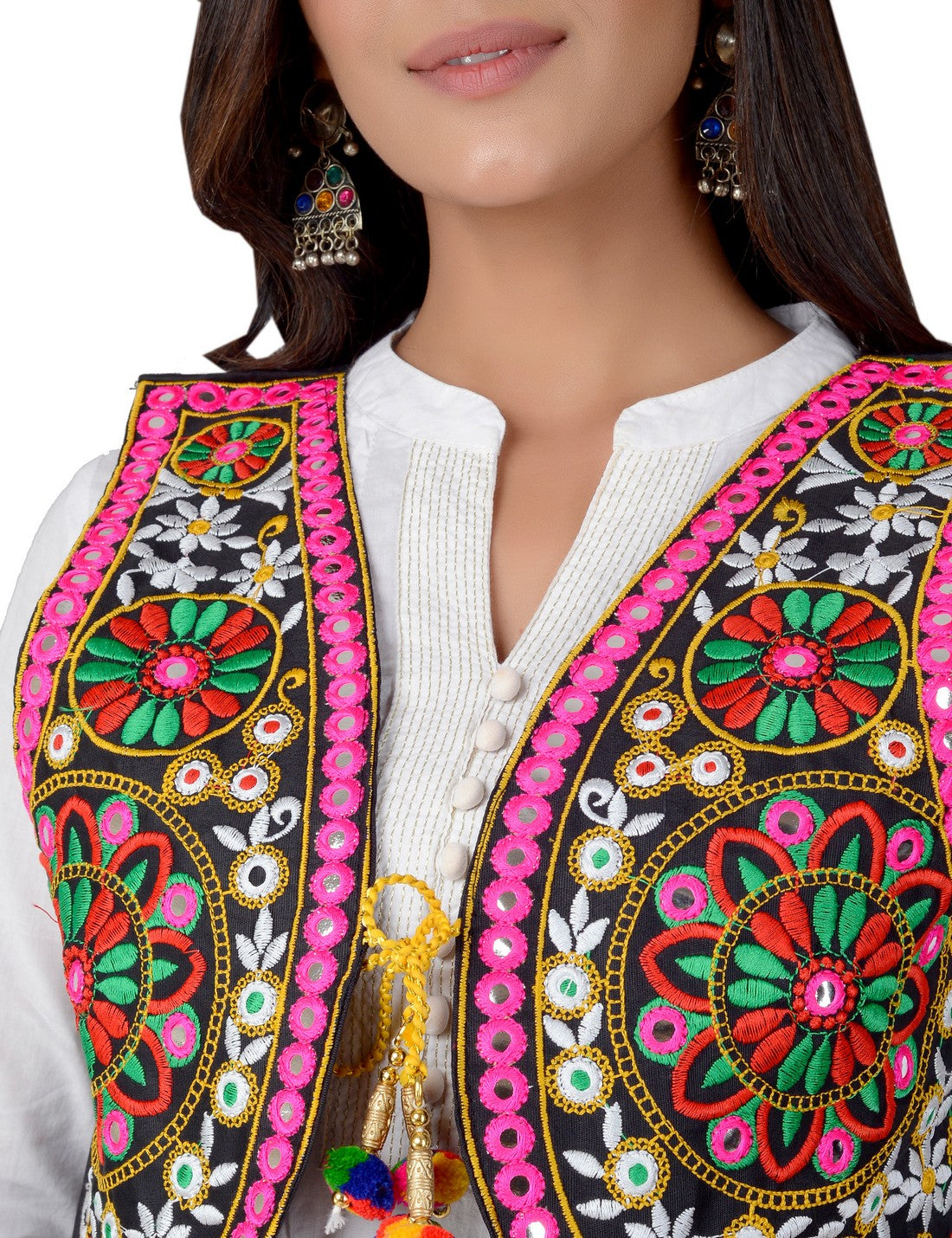 Cotton Kutchi Embroidered Short Jacket/Koti/Shrug (REG-106)