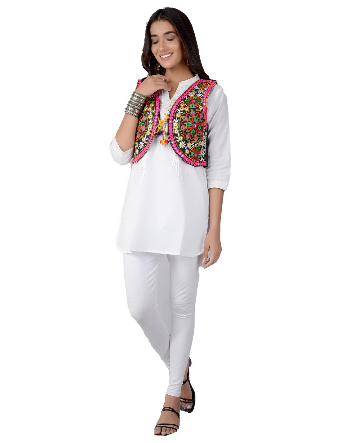Cotton Kutchi Embroidered Short Jacket/Koti/Shrug (REG-106)
