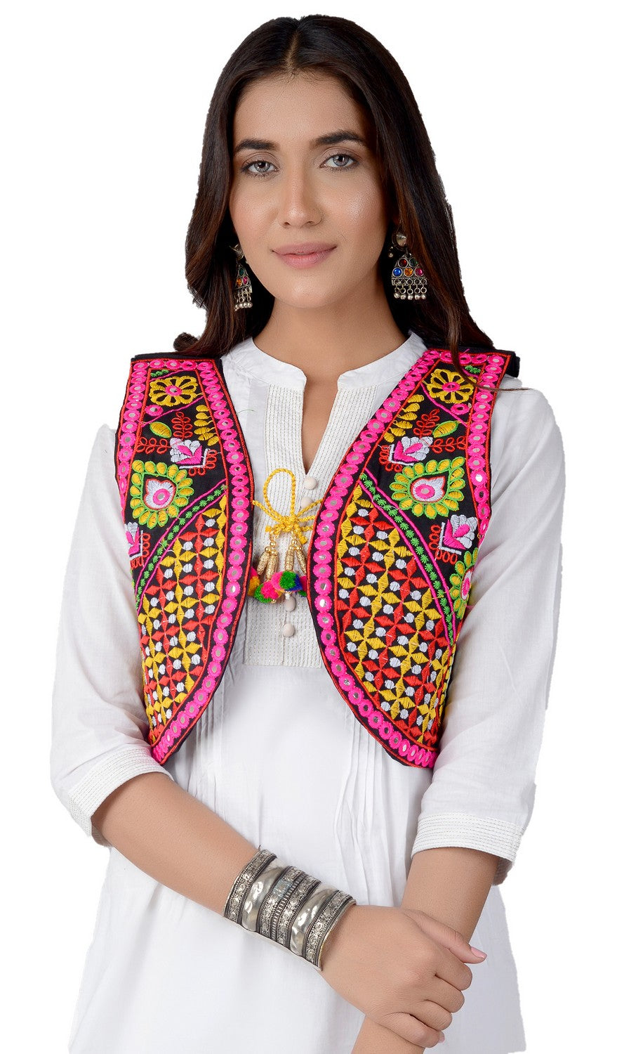 Cotton Kutchi Embroidered Short Jacket/Koti/Shrug (REG-107)