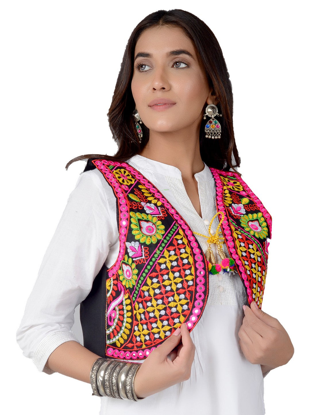Cotton Kutchi Embroidered Short Jacket/Koti/Shrug (REG-107)
