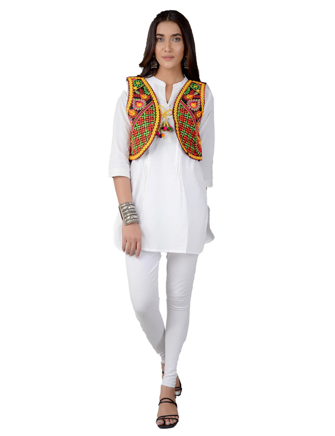 Cotton Kutchi Embroidered Short Jacket/Koti/Shrug (REG-108)
