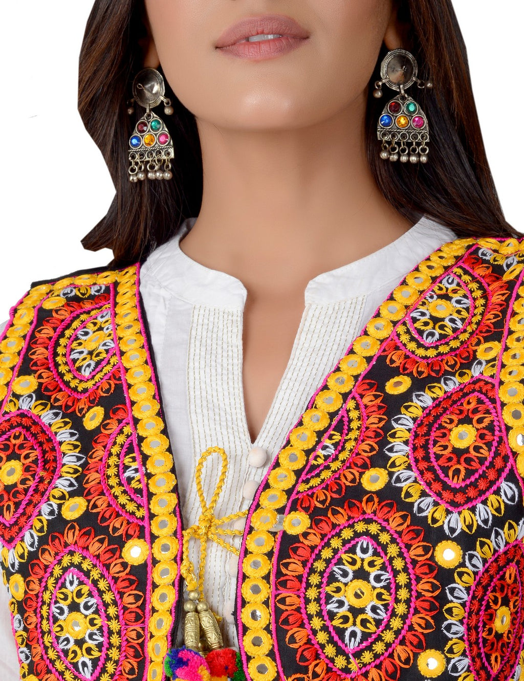 Cotton Kutchi Embroidered Short Jacket/Koti/Shrug (REG-109)