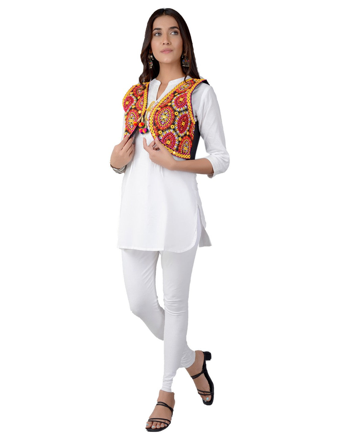 Cotton Kutchi Embroidered Short Jacket/Koti/Shrug (REG-109)