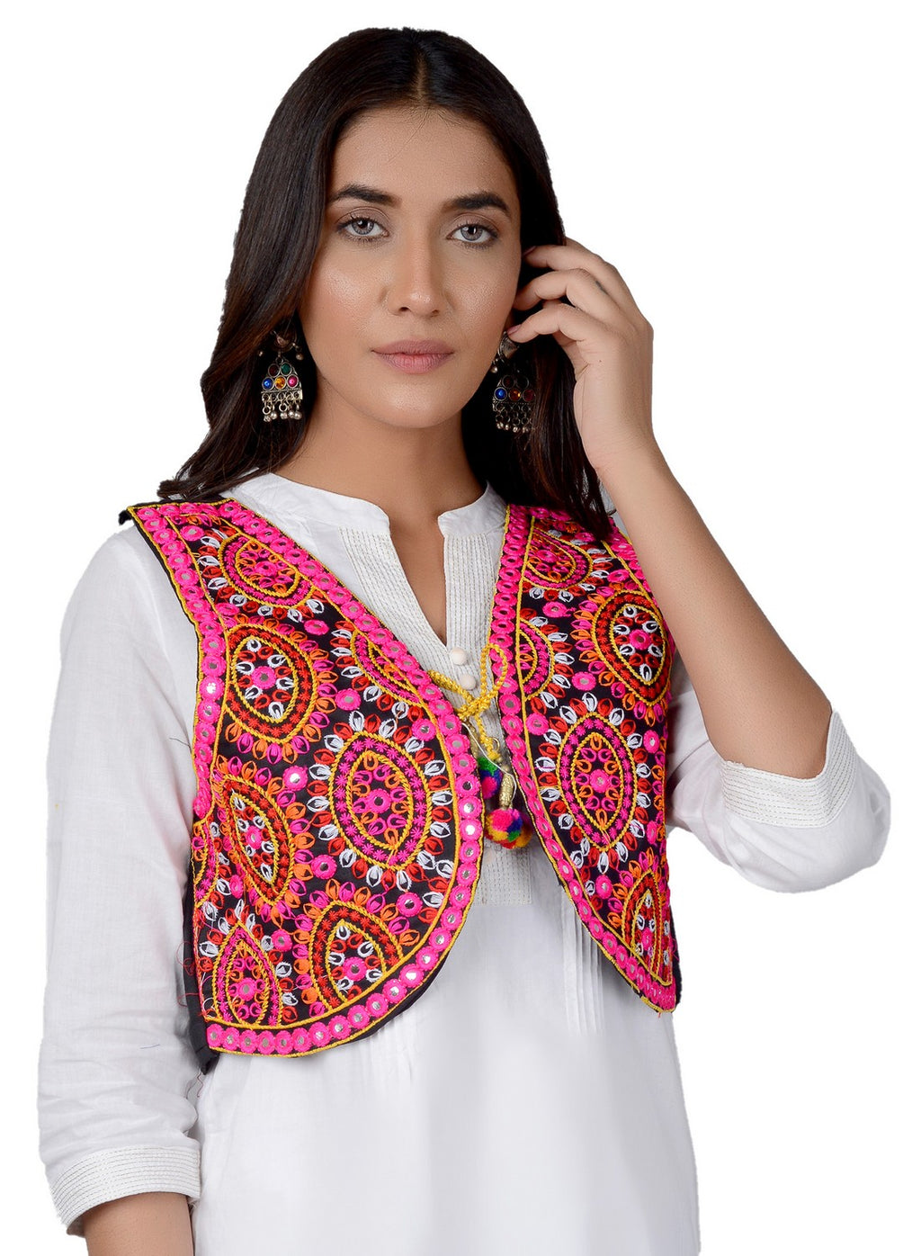 Cotton Kutchi Embroidered Short Jacket/Koti/Shrug (REG-110)
