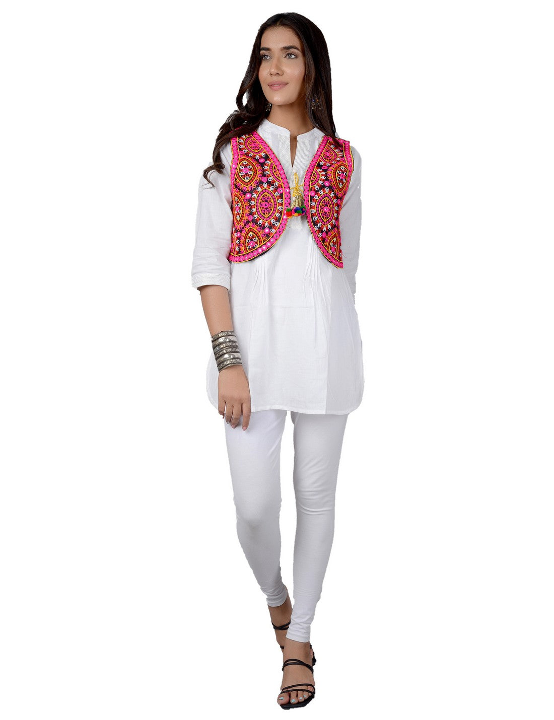 Cotton Kutchi Embroidered Short Jacket/Koti/Shrug (REG-110)