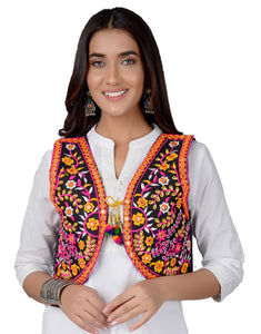 Cotton Kutchi Embroidered Short Jacket/Koti/Shrug (REG-111)