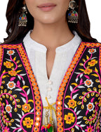 Cotton Kutchi Embroidered Short Jacket/Koti/Shrug (REG-111)