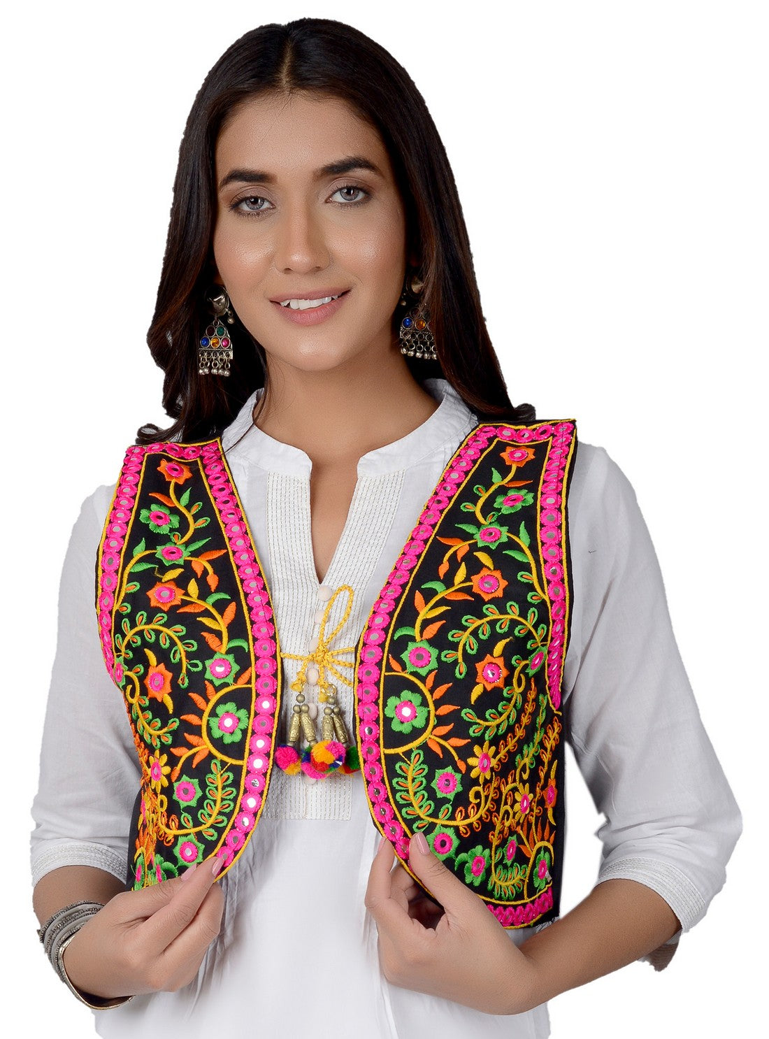 Cotton Kutchi Embroidered Short Jacket/Koti/Shrug (REG-112)
