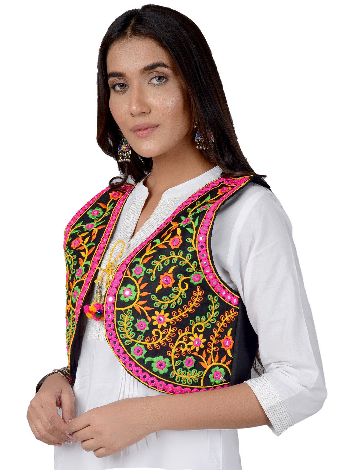 Cotton Kutchi Embroidered Short Jacket/Koti/Shrug (REG-112)