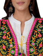 Cotton Kutchi Embroidered Short Jacket/Koti/Shrug (REG-112)