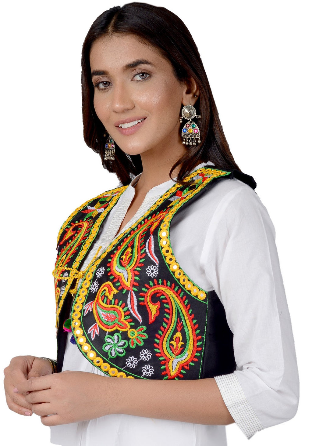Cotton Kutchi Embroidered Short Jacket/Koti/Shrug (REG-113)