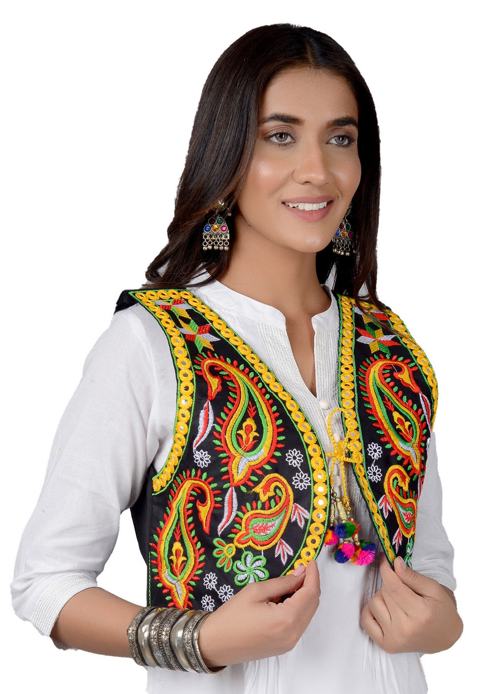 Cotton Kutchi Embroidered Short Jacket/Koti/Shrug (REG-113)