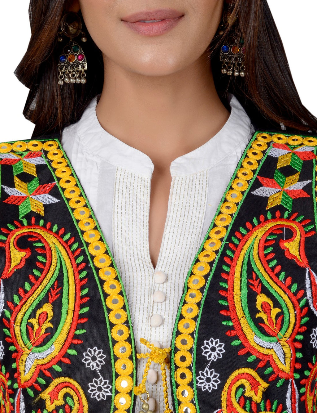 Cotton Kutchi Embroidered Short Jacket/Koti/Shrug (REG-113)