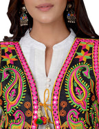 Cotton Kutchi Embroidered Short Jacket/Koti/Shrug (REG-114)
