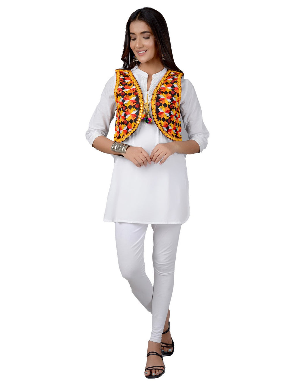 Cotton Kutchi Embroidered Short Jacket/Koti/Shrug (REG-117)