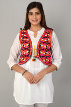 Cotton Kutchi Embroidered Short Jacket/Koti/Shrug (REG-118)