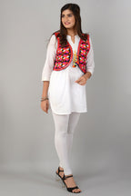 Cotton Kutchi Embroidered Short Jacket/Koti/Shrug (REG-118)