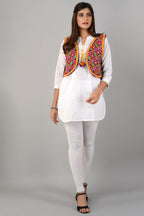 Cotton Kutchi Embroidered Short Jacket/Koti/Shrug (REG-119)