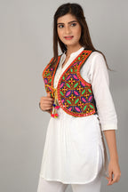 Cotton Kutchi Embroidered Short Jacket/Koti/Shrug (REG-120)