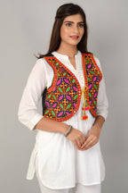 Cotton Kutchi Embroidered Short Jacket/Koti/Shrug (REG-120)
