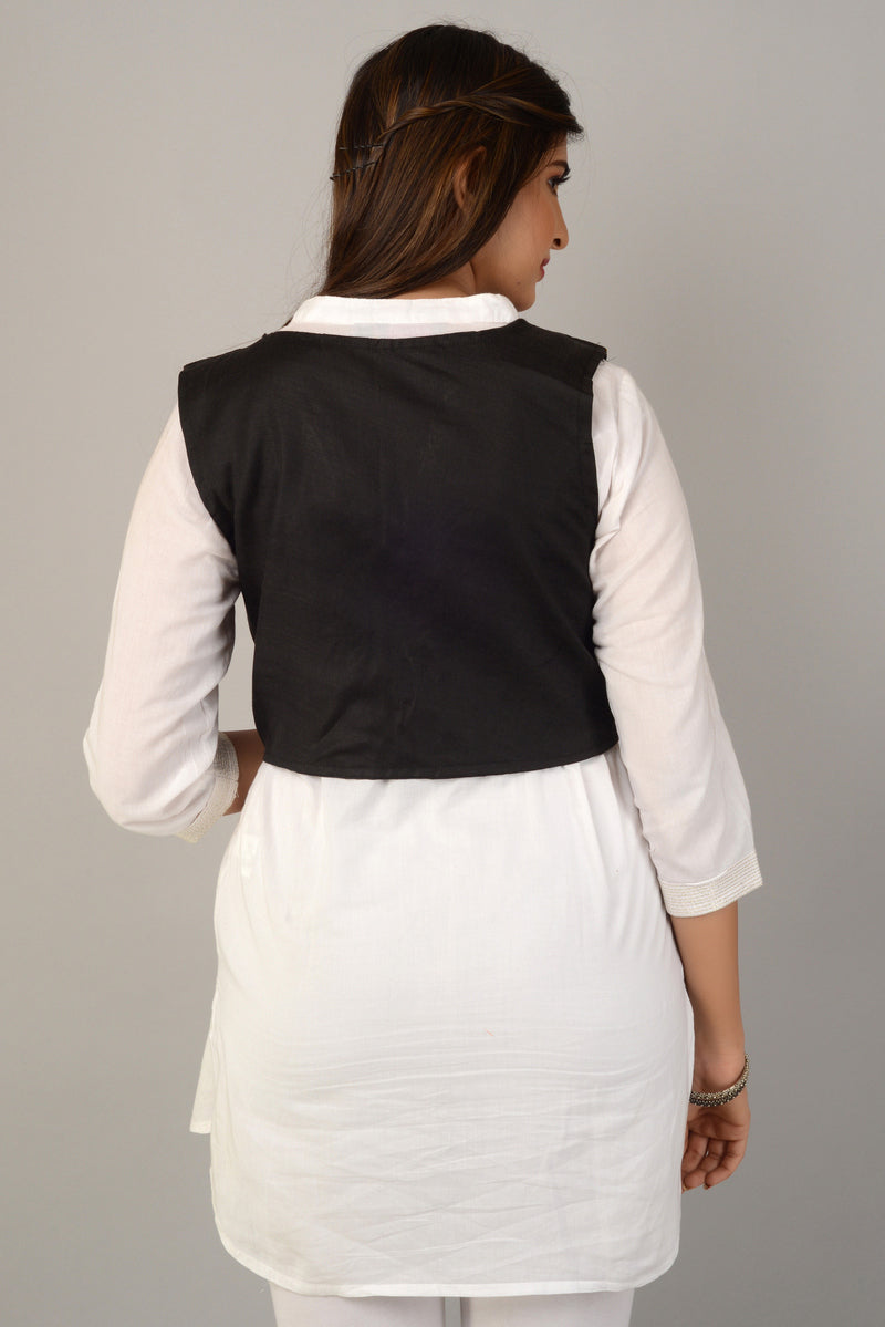 Cotton Kutchi Embroidered Short Jacket/Koti/Shrug (REG-121)