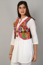 Cotton Kutchi Embroidered Short Jacket/Koti/Shrug (REG-121)