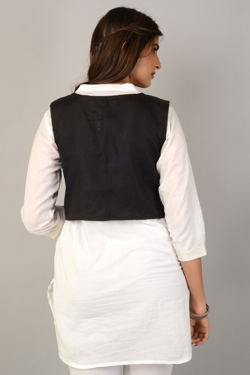 Cotton Kutchi Embroidered Short Jacket/Koti/Shrug (REG-122)