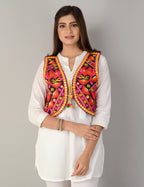 Cotton Kutchi Embroidered Short Jacket/Koti/Shrug (REG-123)