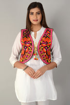 Cotton Kutchi Embroidered Short Jacket/Koti/Shrug (REG-124)