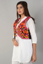 Cotton Kutchi Embroidered Short Jacket/Koti/Shrug (REG-124)