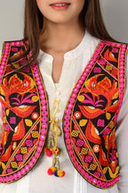 Cotton Kutchi Embroidered Short Jacket/Koti/Shrug (REG-124)