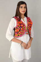 Cotton Kutchi Embroidered Short Jacket/Koti/Shrug (REG-124)