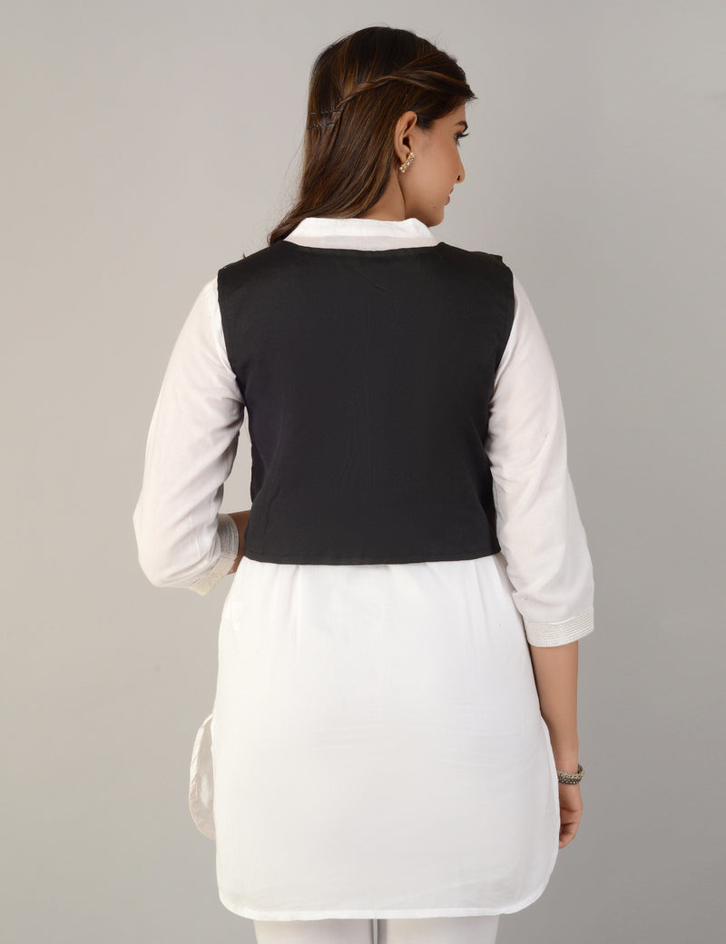 Cotton Kutchi Embroidered Short Jacket/Koti/Shrug (REG-125)