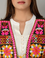 Cotton Kutchi Embroidered Short Jacket/Koti/Shrug (REG-125)