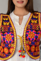 Cotton Kutchi Embroidered Short Jacket/Koti/Shrug (REG-126)