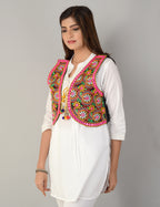 Cotton Kutchi Embroidered Short Jacket/Koti/Shrug (REG-127)
