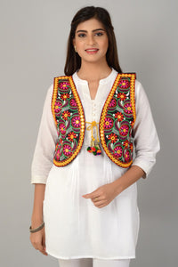Cotton Kutchi Embroidered Short Jacket/Koti/Shrug (REG-128)