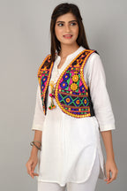 Cotton Kutchi Embroidered Short Jacket/Koti/Shrug (REG-131)