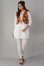 Cotton Kutchi Embroidered Short Jacket/Koti/Shrug (REG-133)