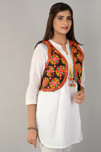 Cotton Kutchi Embroidered Short Jacket/Koti/Shrug (REG-133)