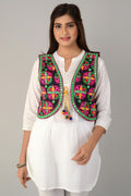 Cotton Kutchi Embroidered Short Jacket/Koti/Shrug (REG-134)