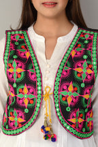 Cotton Kutchi Embroidered Short Jacket/Koti/Shrug (REG-134)