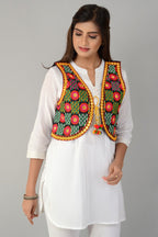 Cotton Kutchi Embroidered Short Jacket/Koti/Shrug (REG-135)