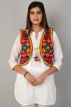 Cotton Kutchi Embroidered Short Jacket/Koti/Shrug (REG-137)